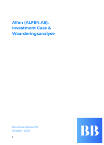 (PDF) Alfen (ALFEN.AS): Investment Case & Waarderingsanalyse